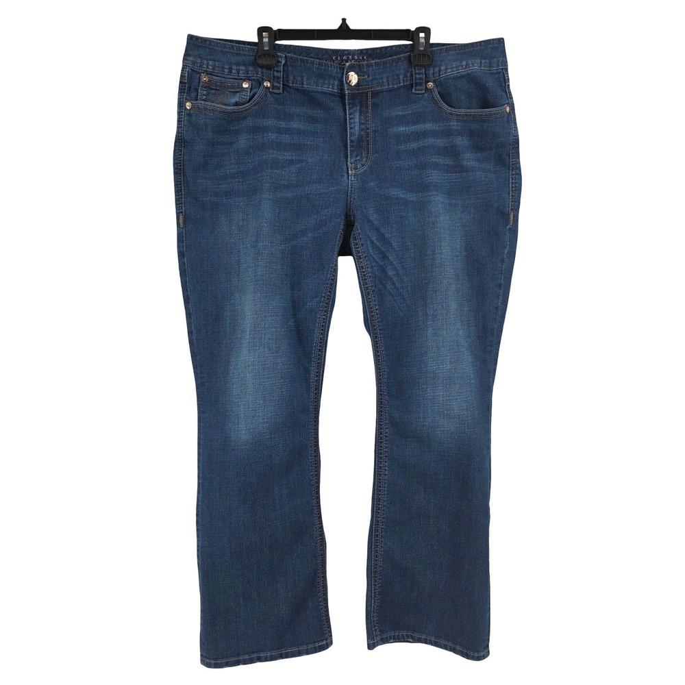 Melissa McCarthy Seven7 Jeans 22W Bootcut Mid Rise Stretch Plus Denim Blue